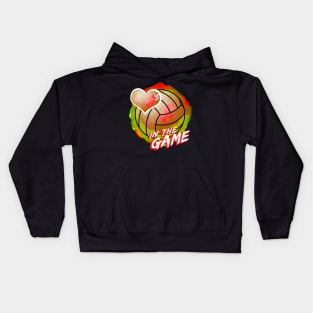 Volleyball - Hearts In The Game - Dirty Red Kids Hoodie